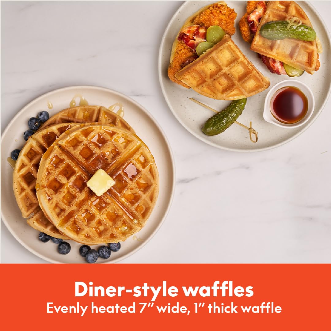 BELLA upright stored waffle maker saving counter space and neatness