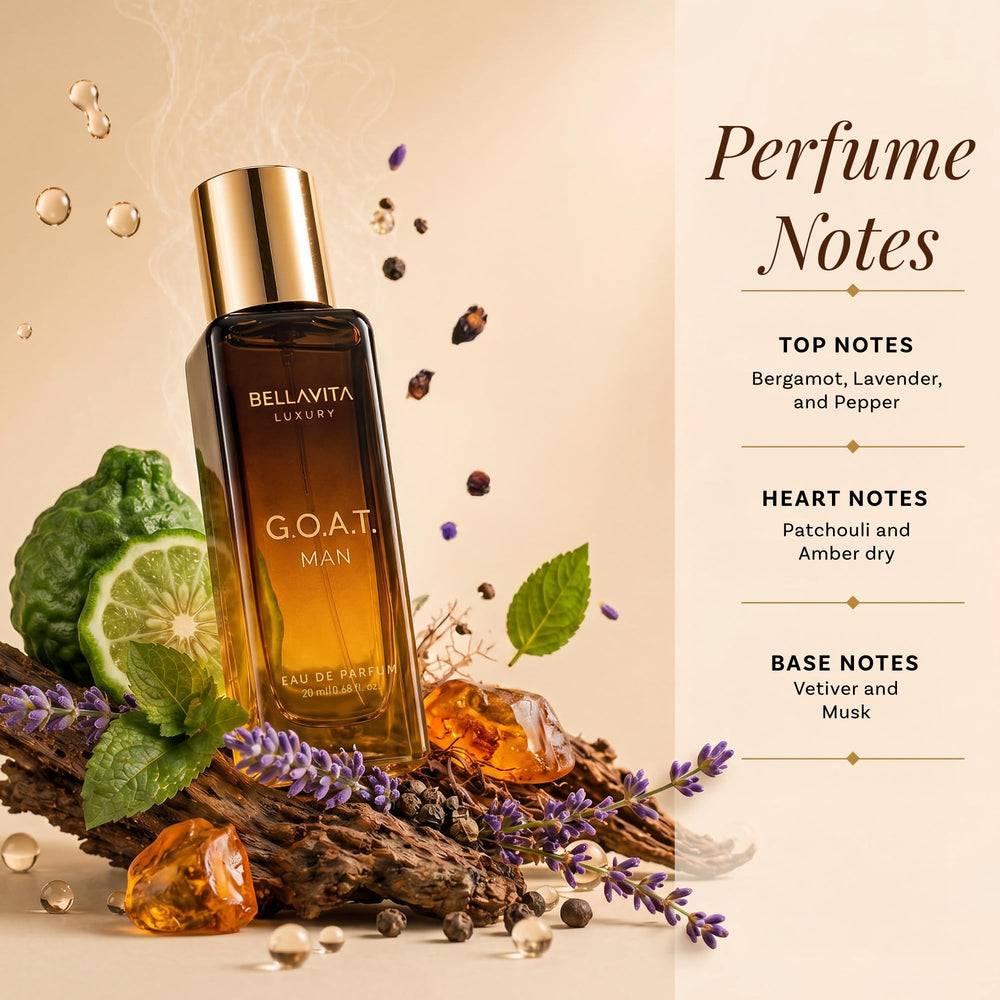 Bella Vita Impact Man bottle with citrus props evokes fresh energetic daytime boost
