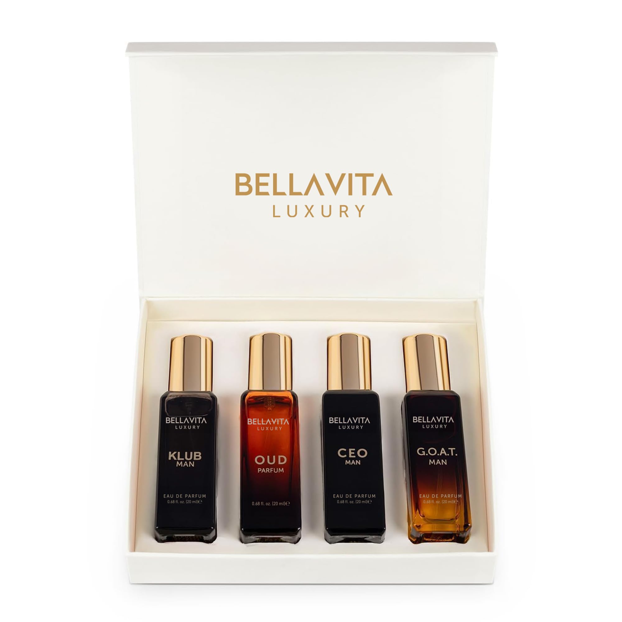 Bella Vita Luxury front packaging shows elegant boxed gift set and travel convenience