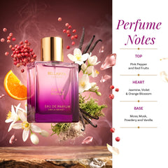 Act of spraying Bella Vita Luxury Date EDP illustrating easy application and fine mist