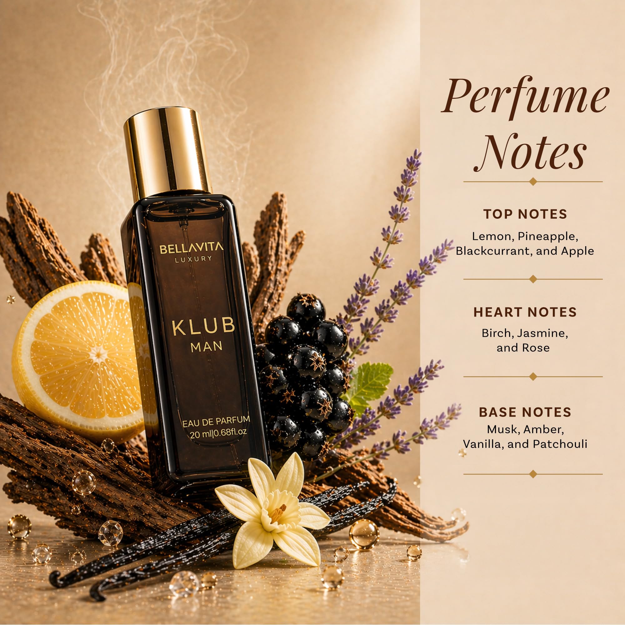 Bella Vita spray mist mid-air demonstrating fine mist and even fragrance distribution