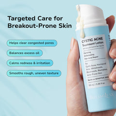 BellamiLuxx being applied to a cheek as targeted spot care