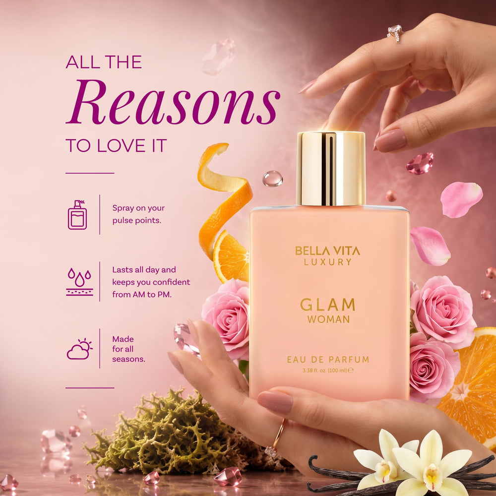 Bellavita Luxury glass texture closeup emphasizing high-quality bottle finish