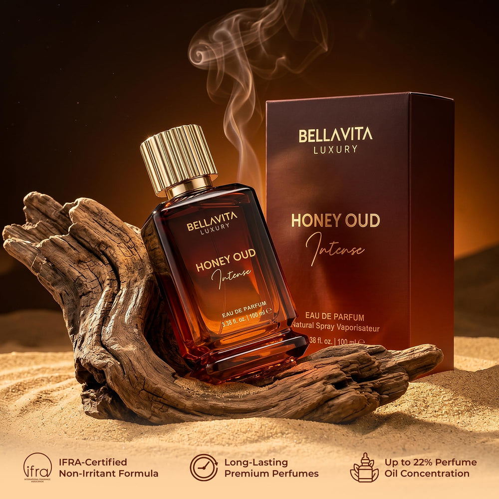 Bella Vita Luxury beside a ruler showing 100 ml scale for size and value clarity
