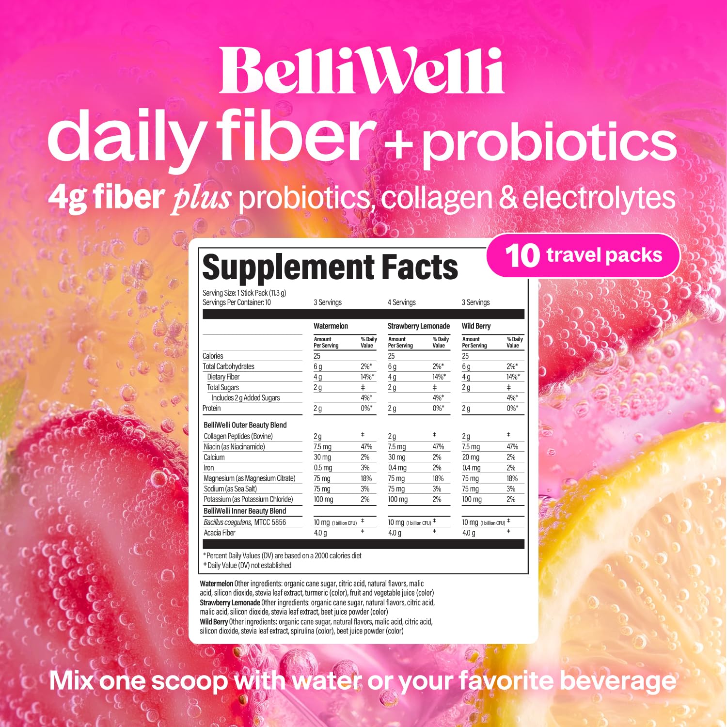 Belli Welli single-serve stickpack close-up highlighting portability