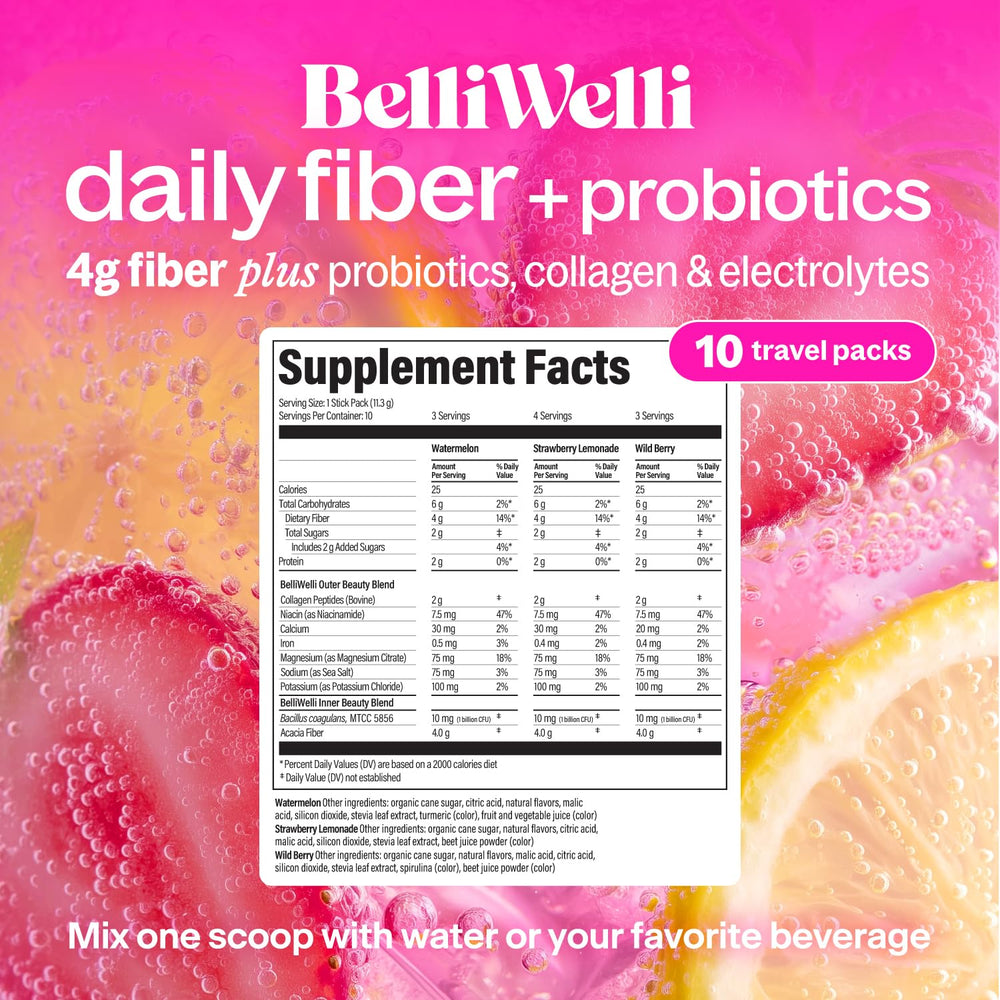 Belli Welli single-serve stickpack close-up highlighting portability