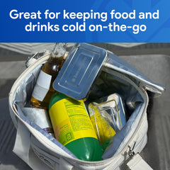Below Zero flat pack inside a lunchbox maximizing space and consistent cooling