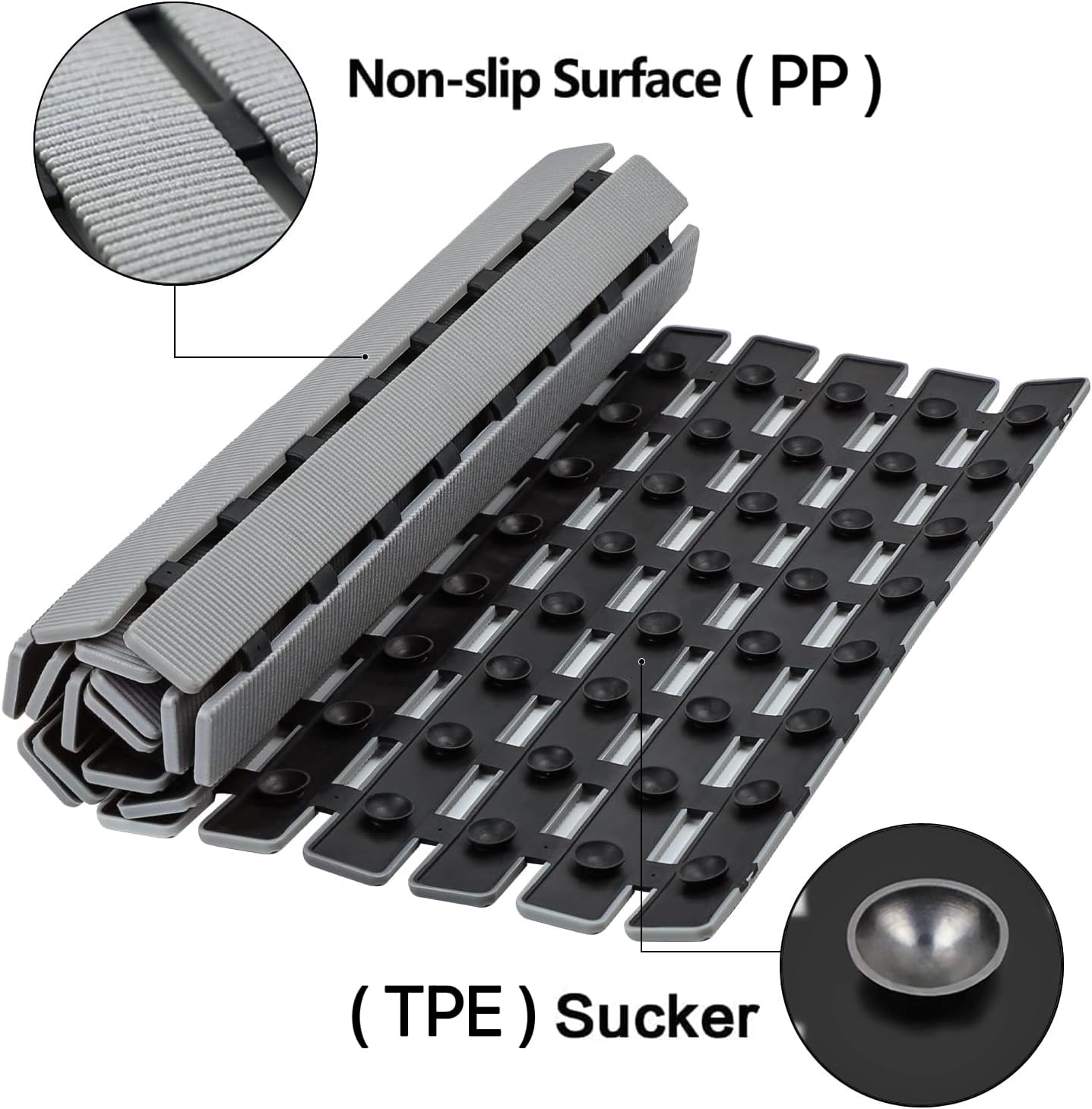 BEMISO underside with suction cups providing strong tub adhesion