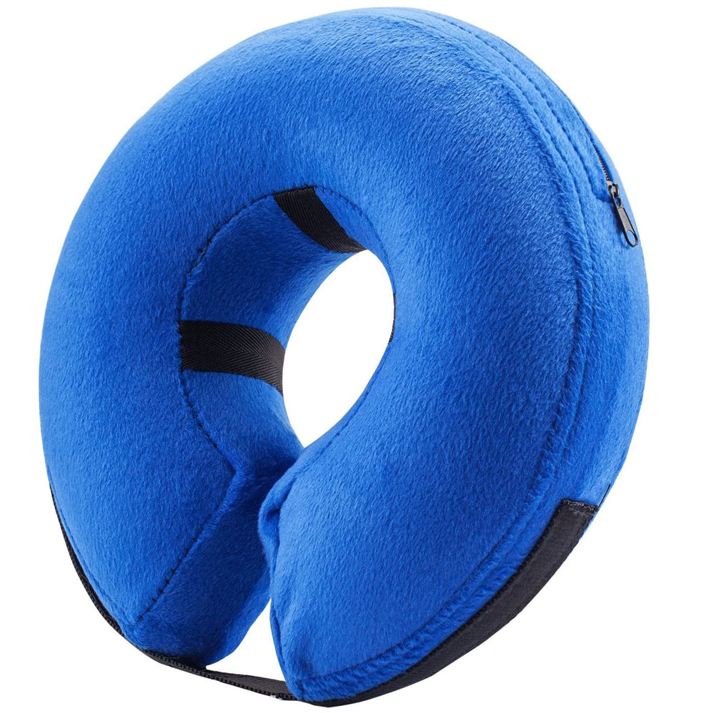 BENCMATE front view of blue inflatable collar showing full protective ring and comfort