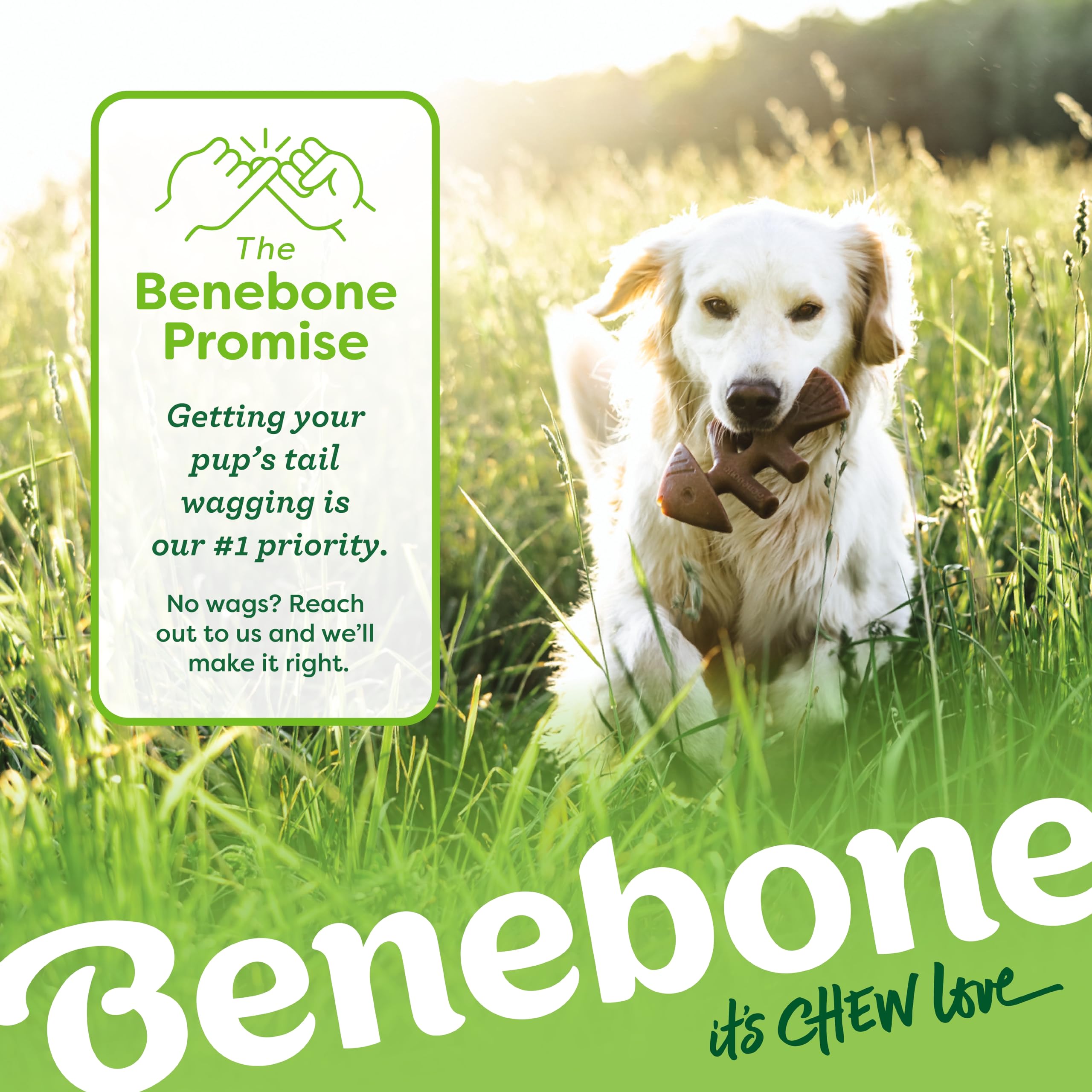 Benebone made in usa tag emphasizing domestic manufacturing quality