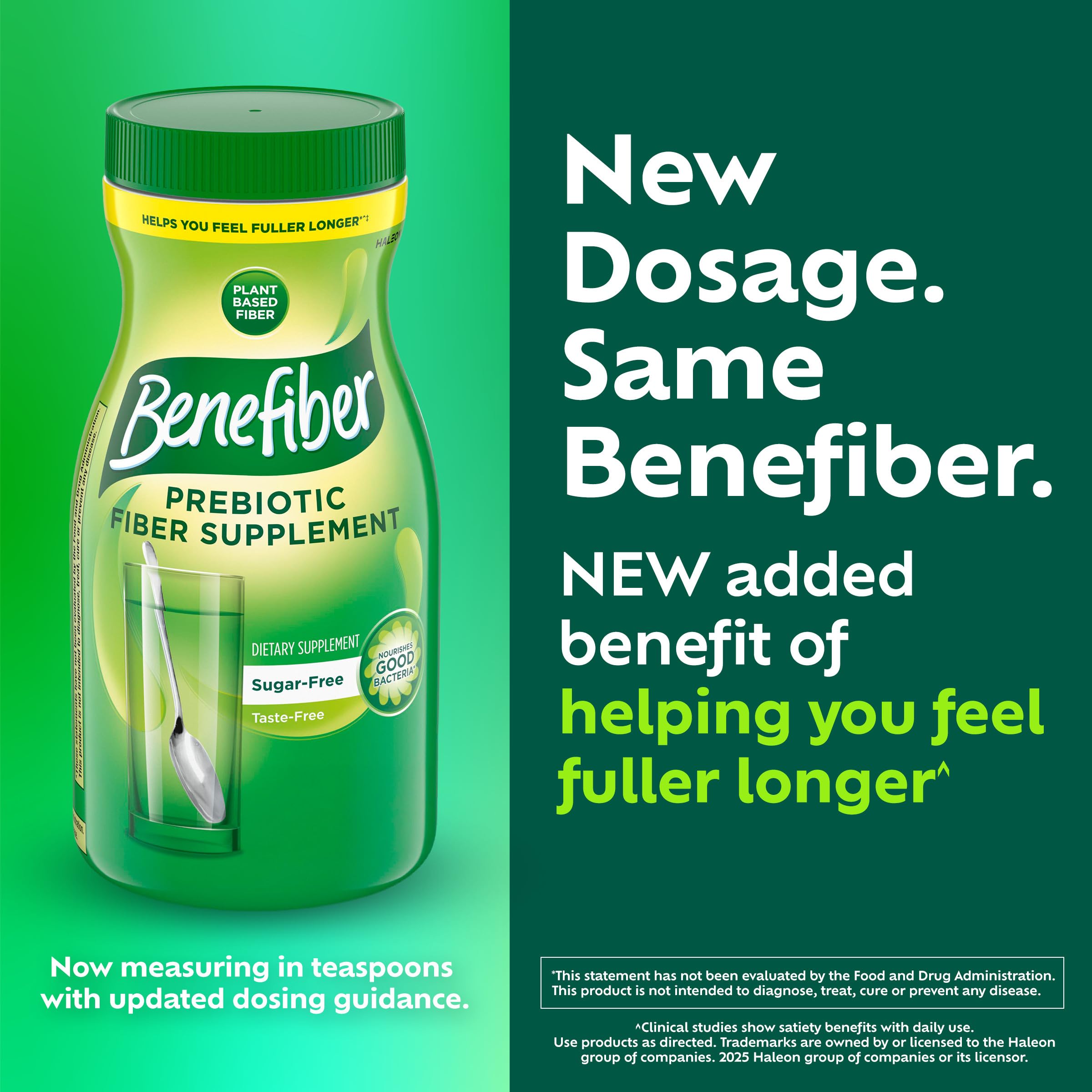Benefiber nutrition and label closeup showing usage and ingredients
