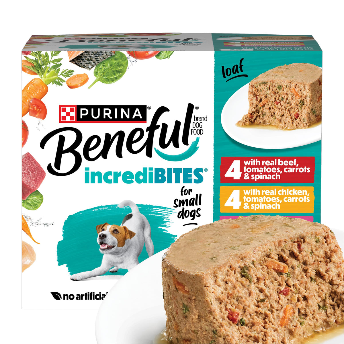 Beneful front packaging showing variety pack and convenient 3-ounce cans benefit portion control