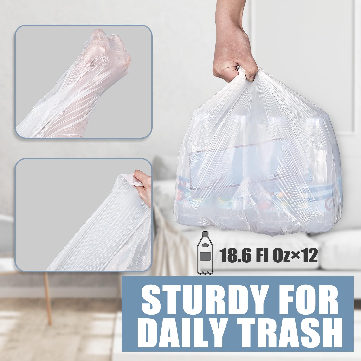 BENEVAL bag lining a bathroom wastebasket for tidy disposal