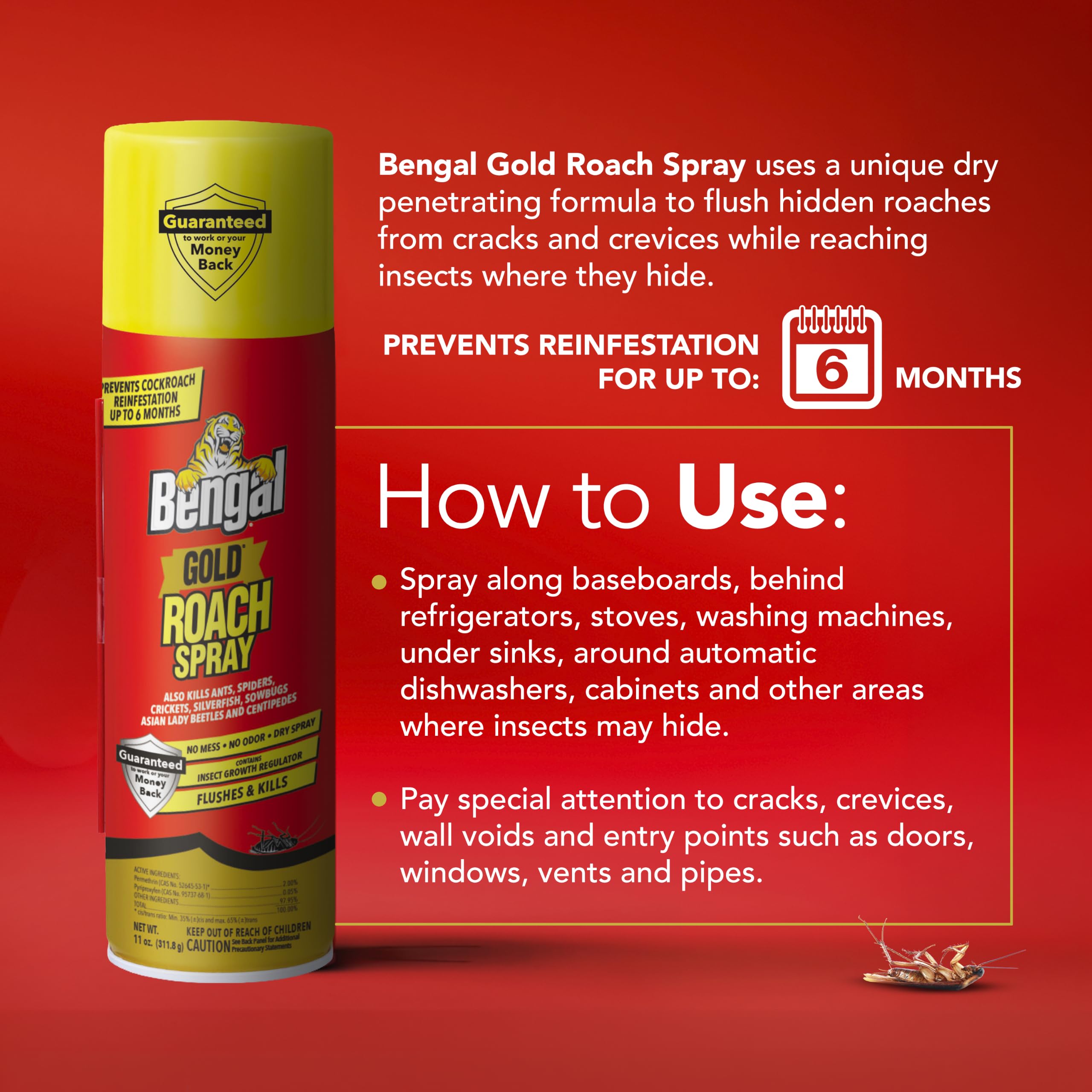 Bengal dry spray action into a crack illustrating deep penetration benefit