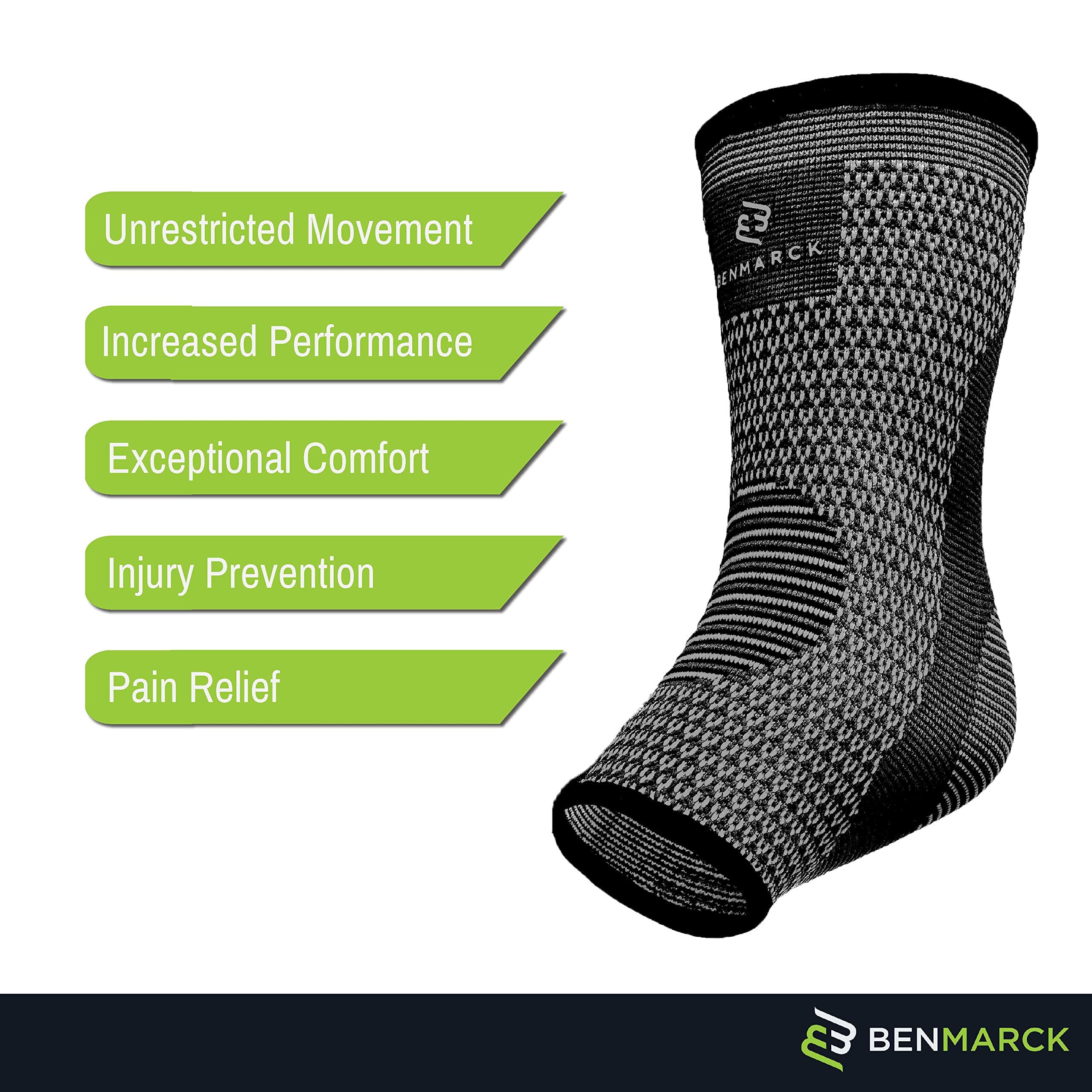 Benmarck sleeve worn under sock and shoe for discreet, low-profile support