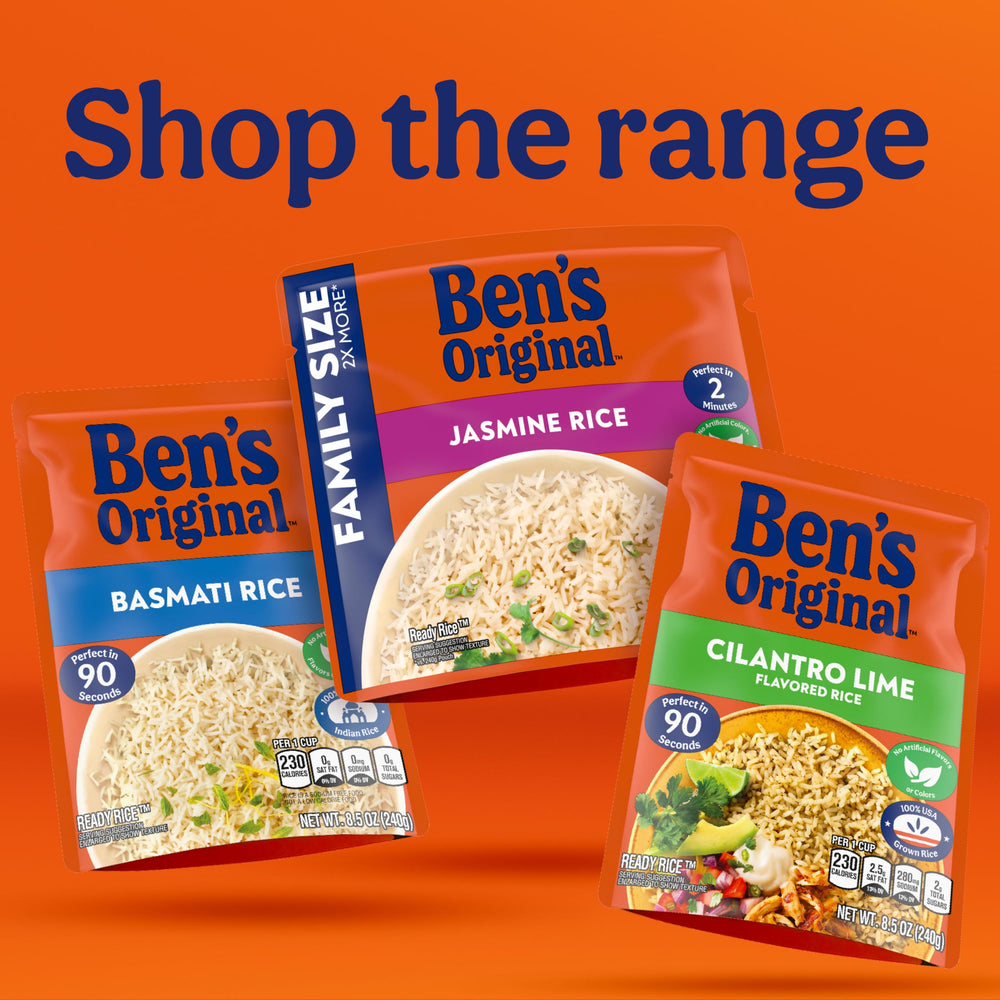 Ben's Original twelve-pack display emphasizing pantry-ready quantity