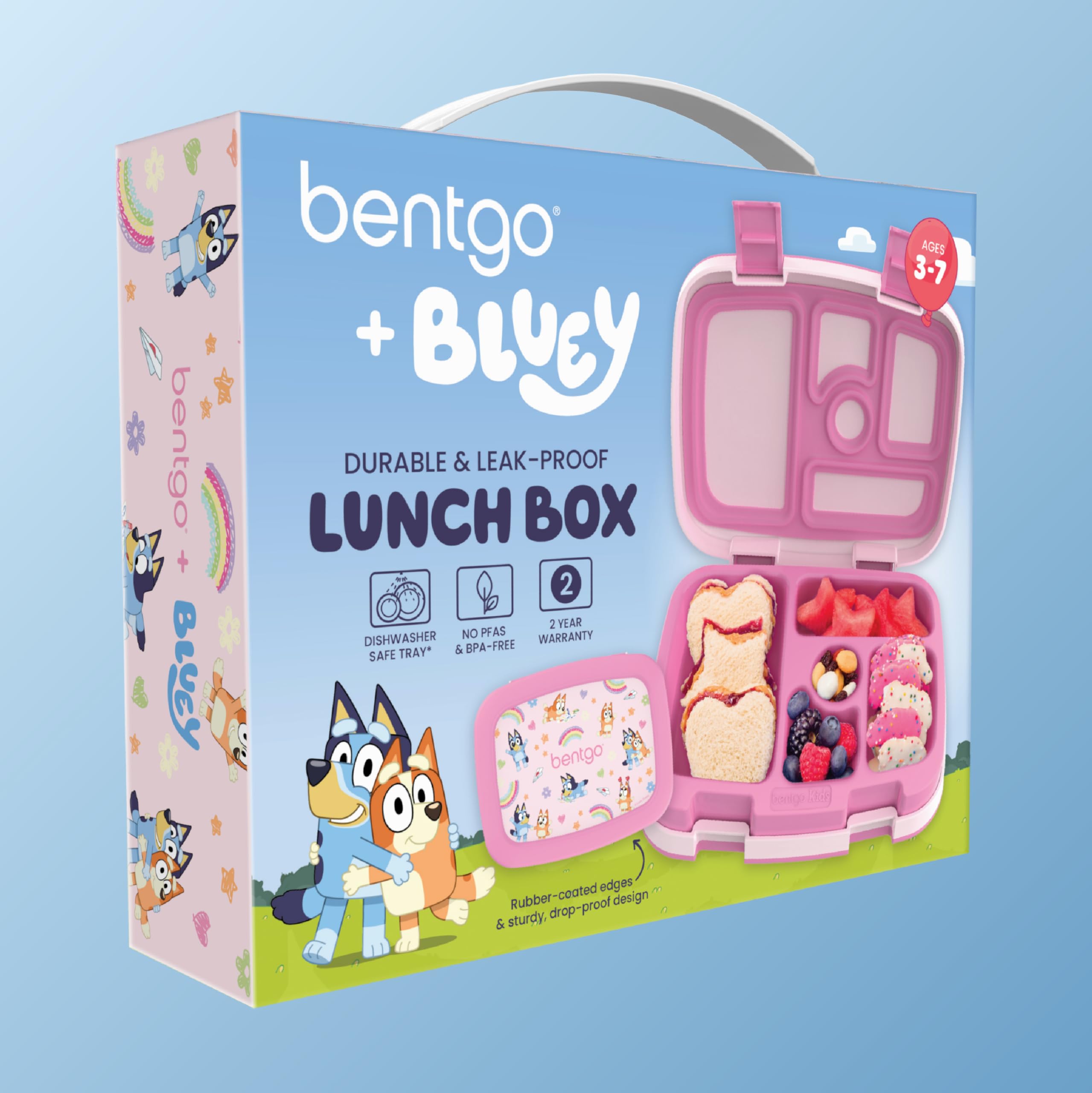 Child using Bentgo Bluey in a casual setting showing easy access and kid independence