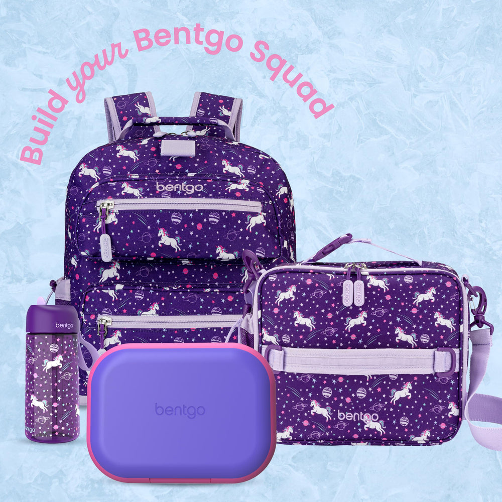 Bentgo box inside backpack showing travel-ready convenience benefit