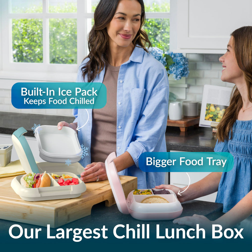 Bentgo Chill Max open interior displaying three and four compartment tray options for versatile packing