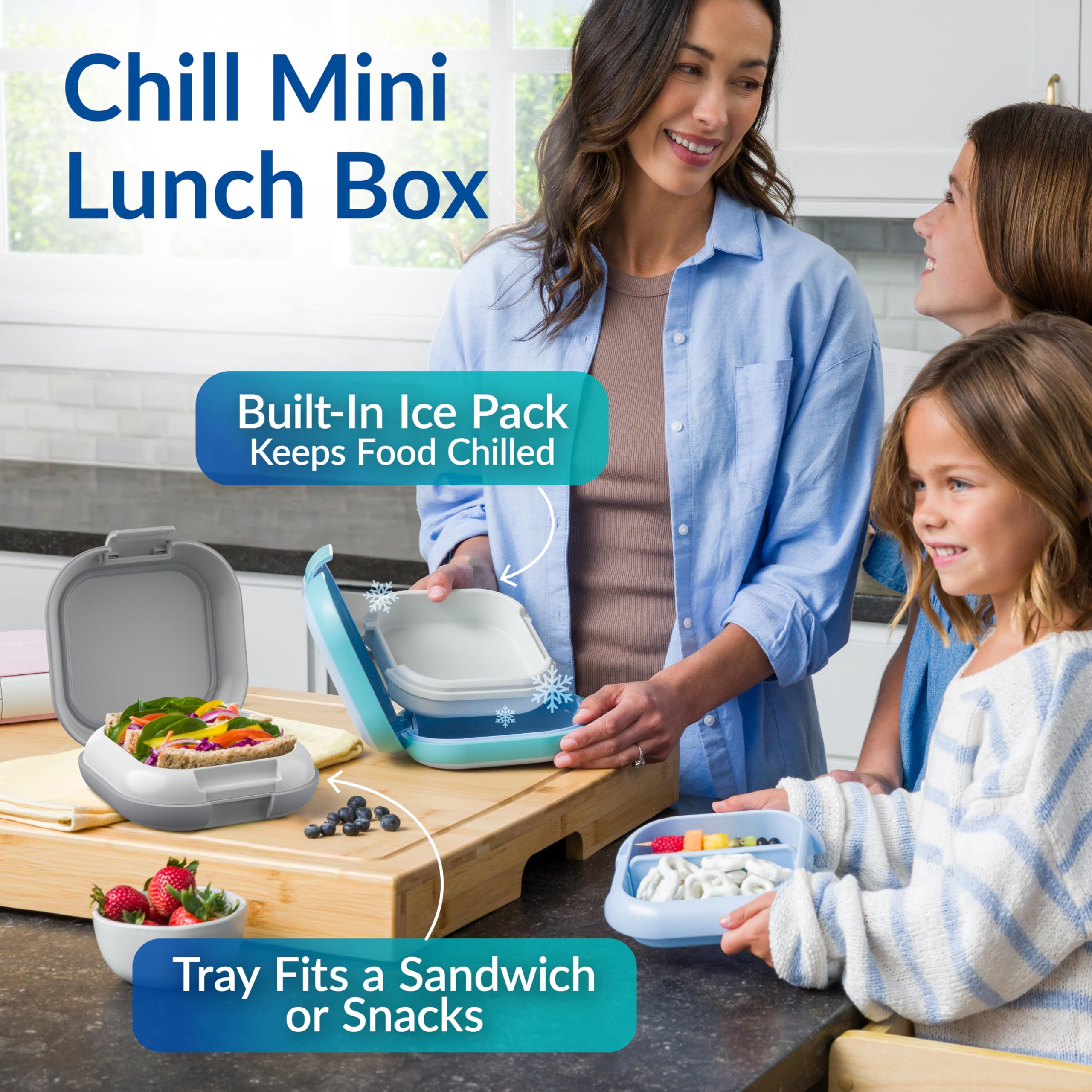 Bentgo Chill Mini open tray with optional divider demonstrating portion flexibility