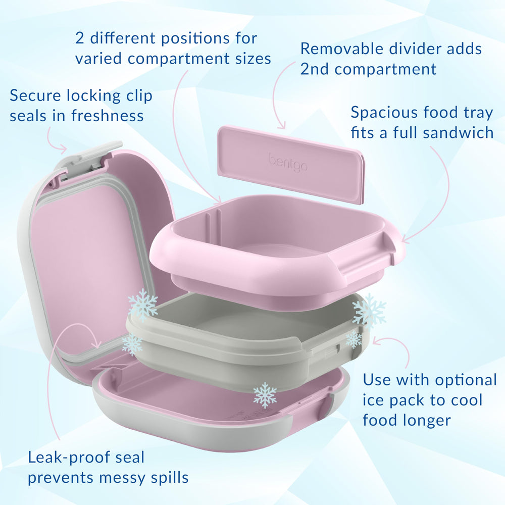 Bentgo Chill Mini side latch view showing secure closure for spill prevention