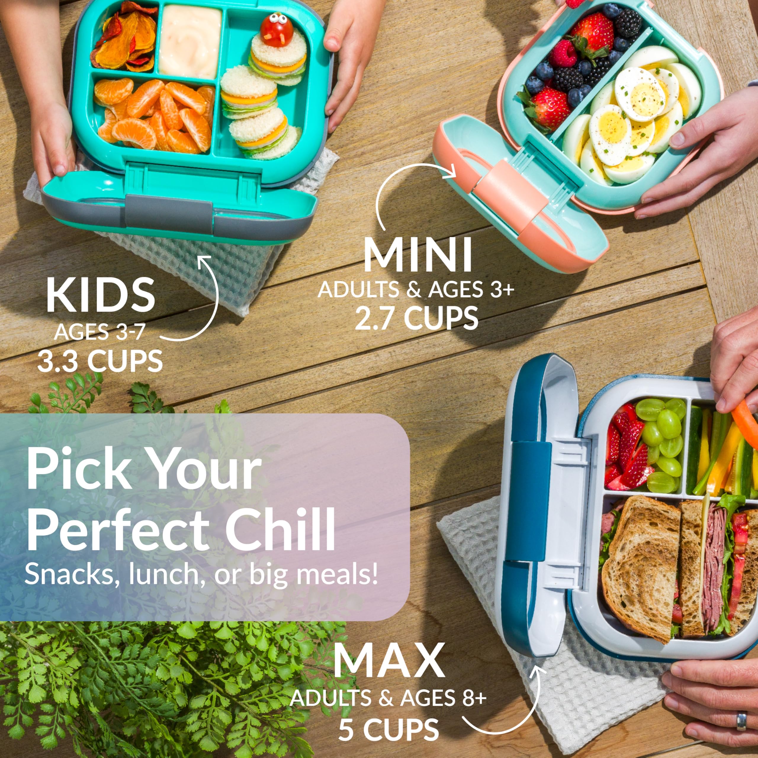 Bentgo Chill Mini next to a backpack showing compact size and easy transport