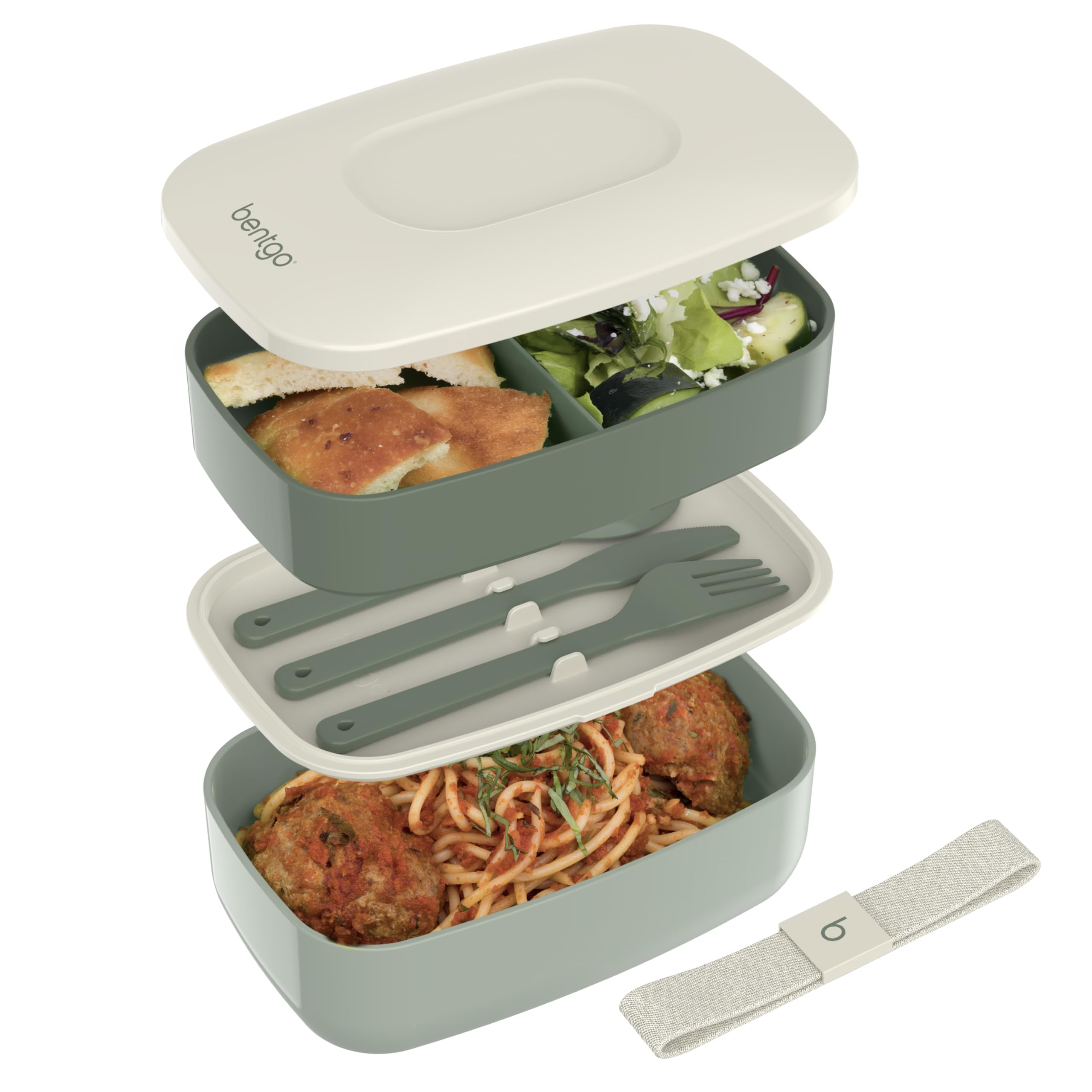 Bentgo Classic front view showing three-compartment lid and clean design for organized meals