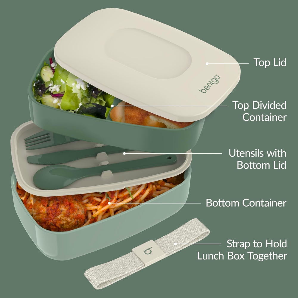Bentgo Classic nesting storage with top container inside bottom for space-saving