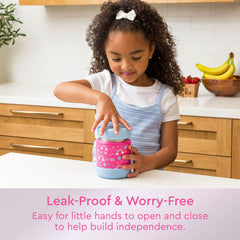 Bentgo jar open lid view showing easy‑grip cap for kids and simple access