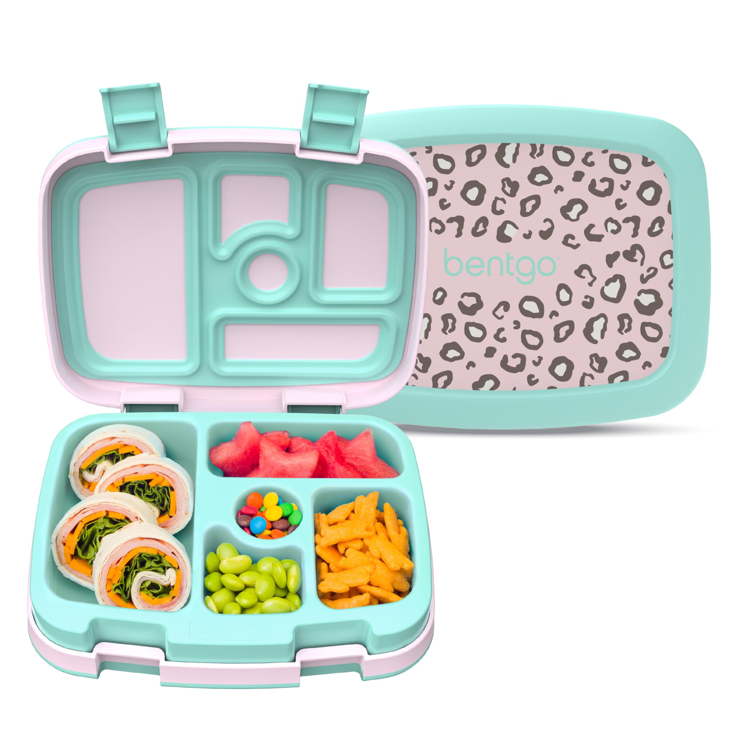 Bentgo front view showing five compartments and secure lid for organized meals