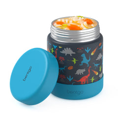 Bentgo kid stainless steel jar front view showing colorful finish and capacity benefit