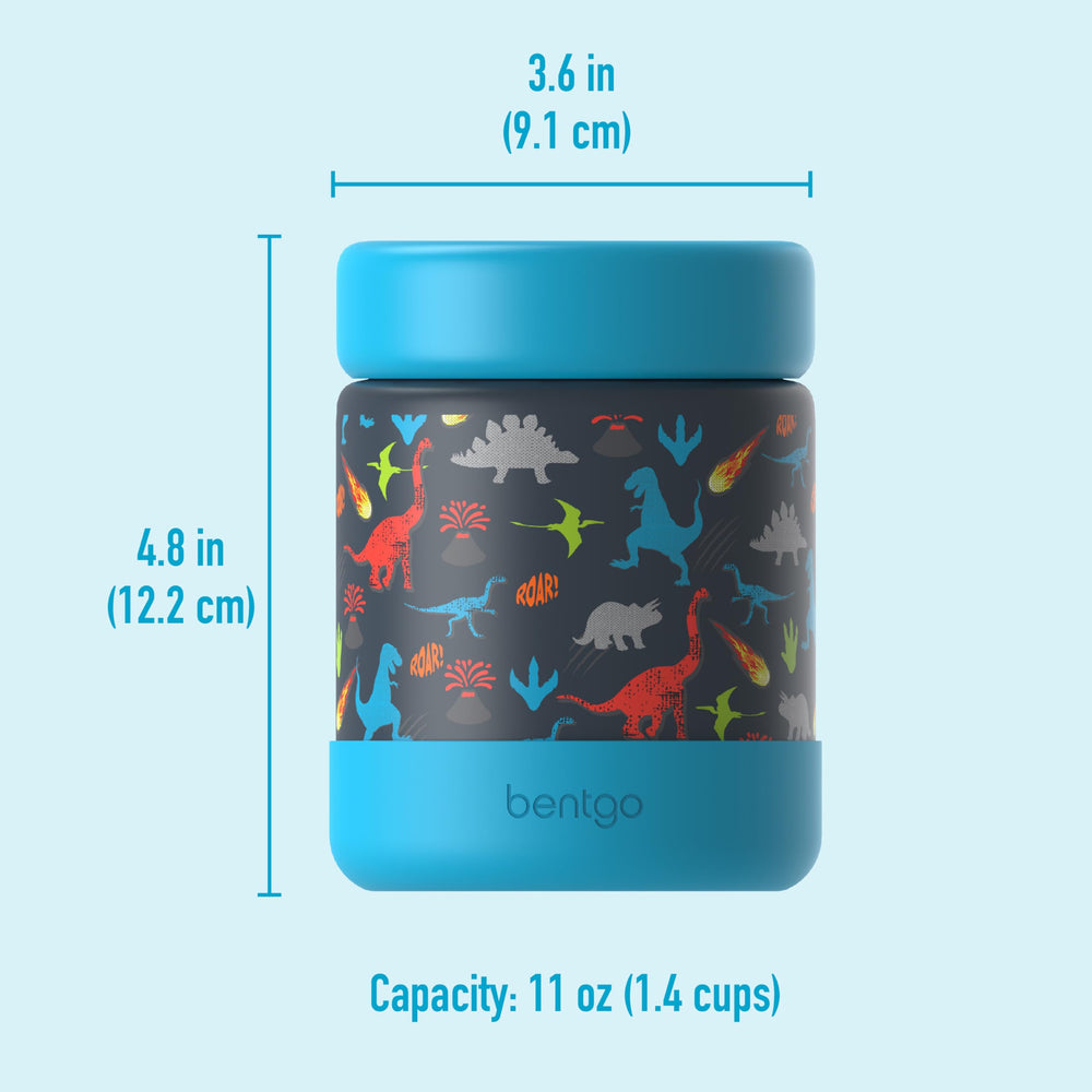 Bentgo kid jar on picnic blanket showing outdoor use and temperature retention
