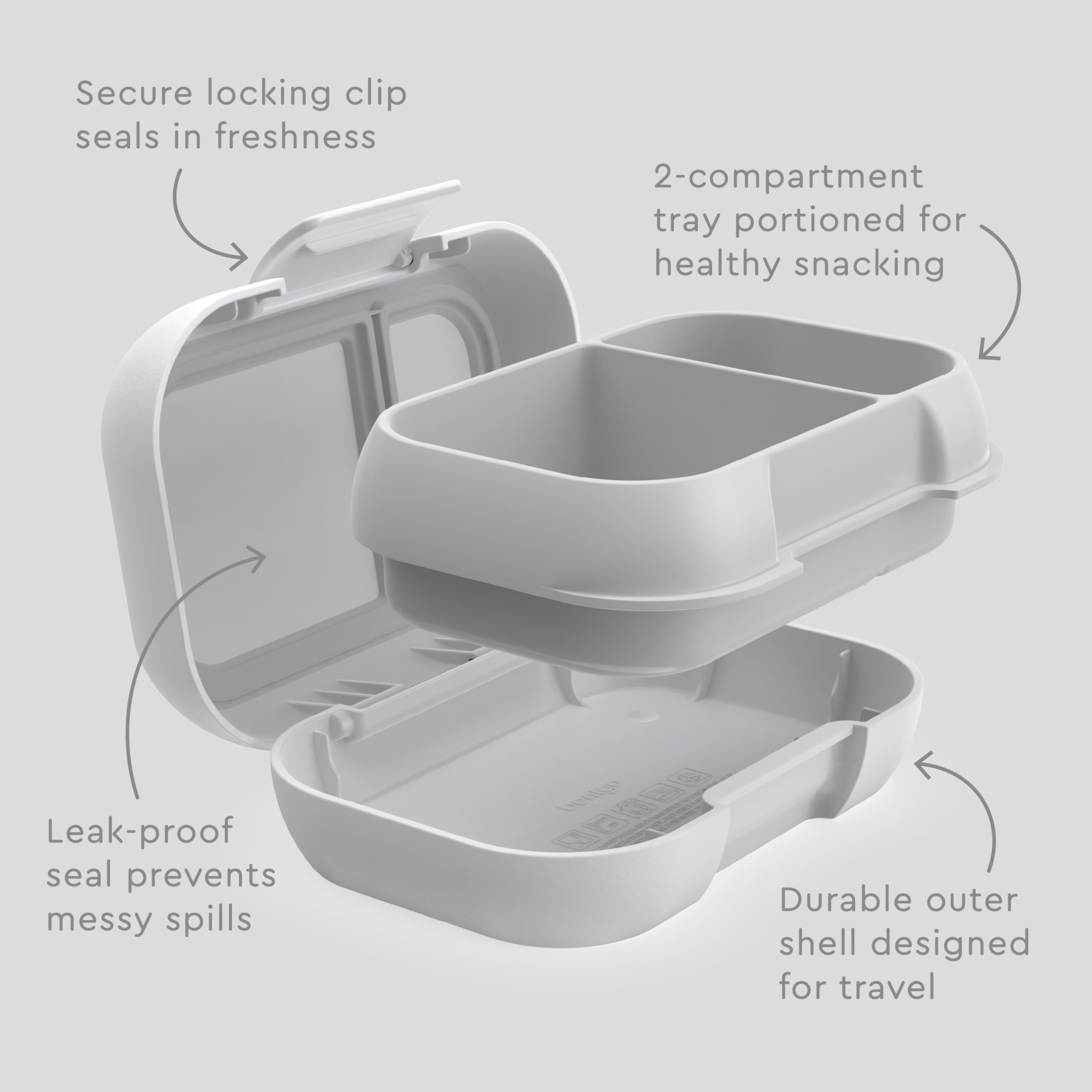 Bentgo snack container filled with fruit and crackers showing organized snack storage benefit