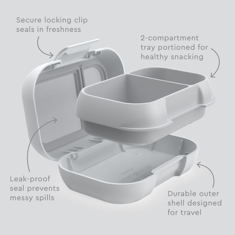 Bentgo snack container filled with fruit and crackers showing organized snack storage benefit