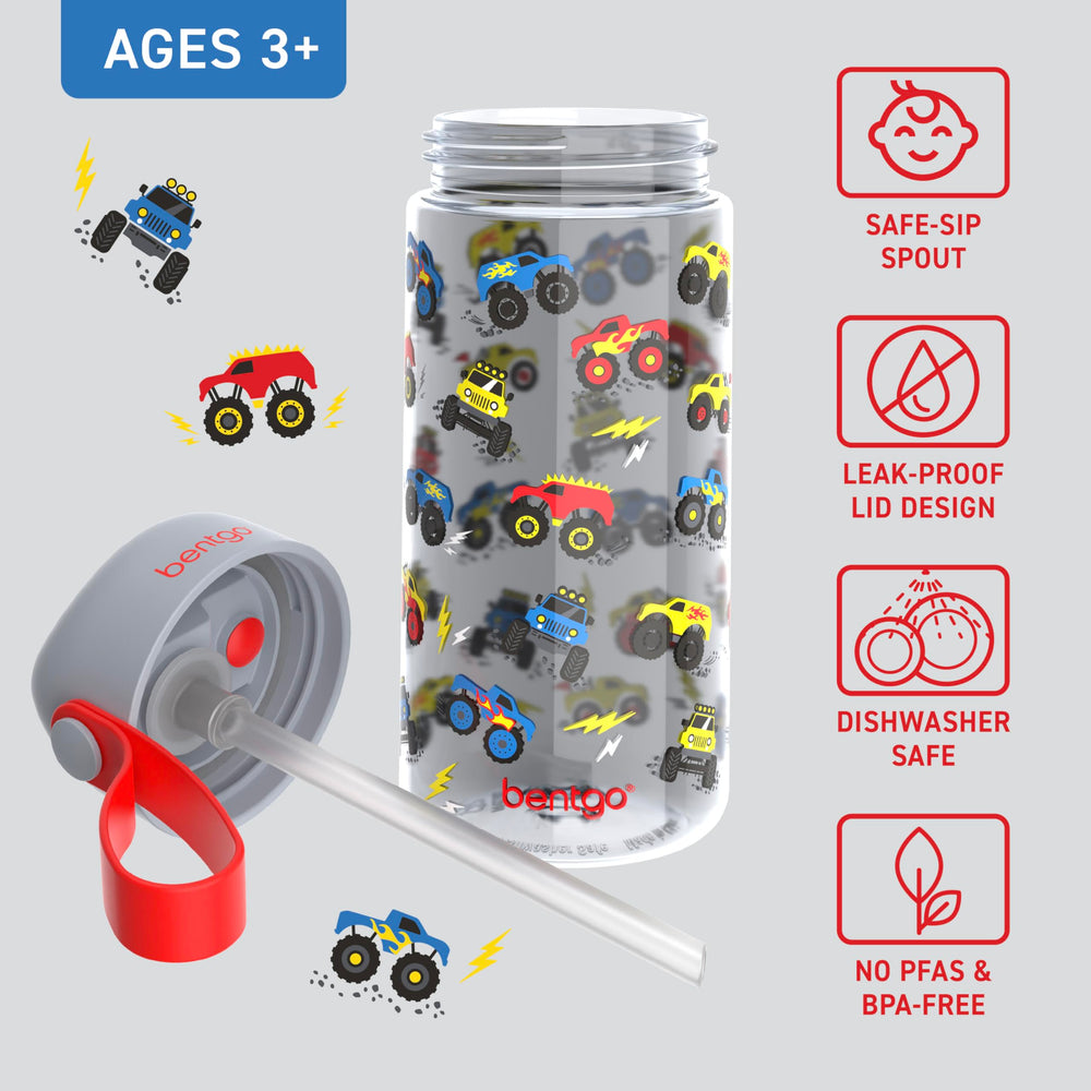 Bentgo detailed lid mechanism demonstrating leak-proof flip-up straw for spill prevention