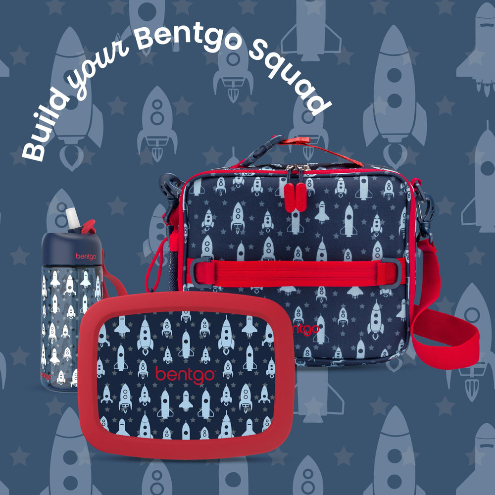 Bentgo on a school bench showing lifestyle use and easy transport