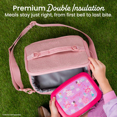Bentgo adjustable strap detail providing comfy fit and hands-free carrying