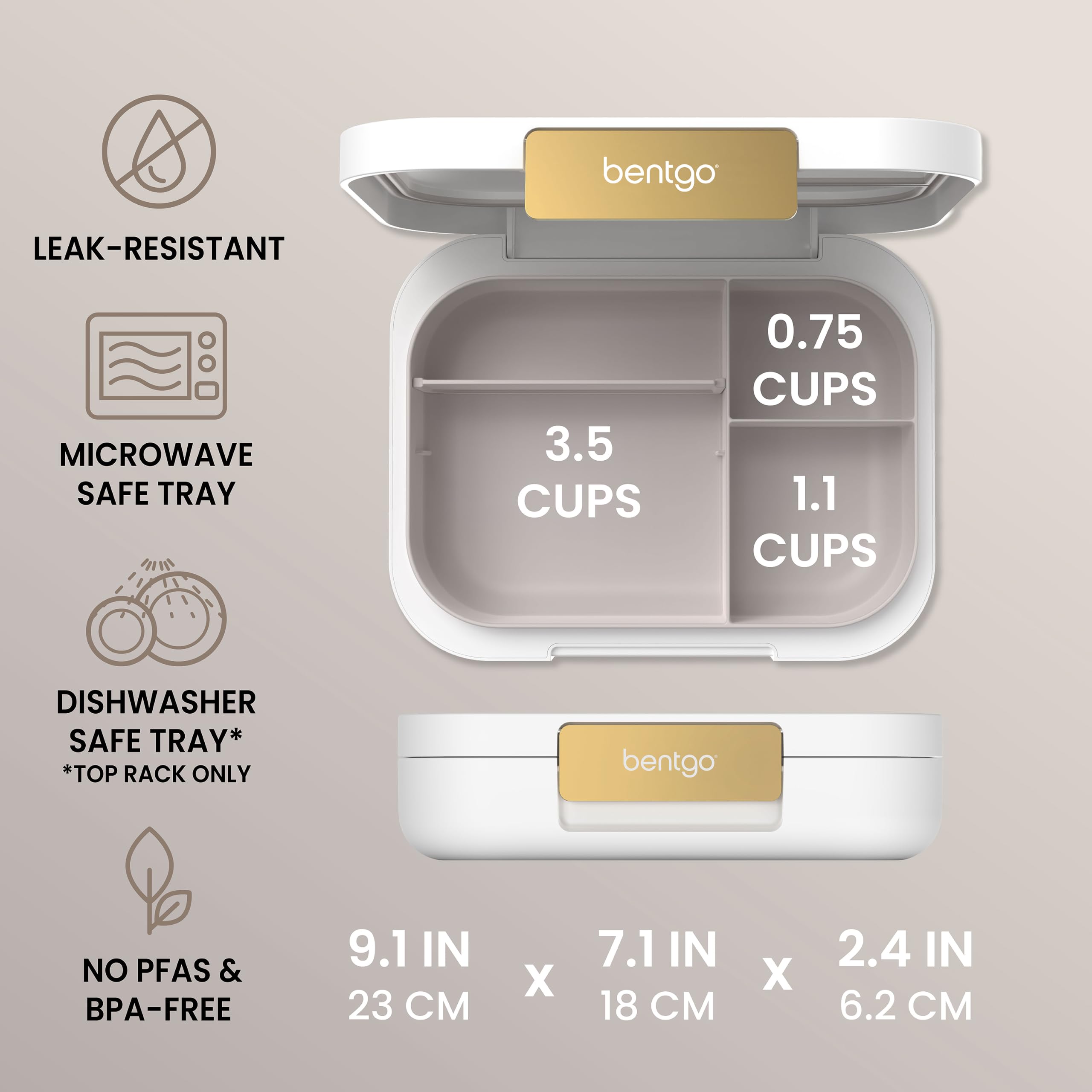 Bentgo modern removable divider detail showing flexible portion control benefit