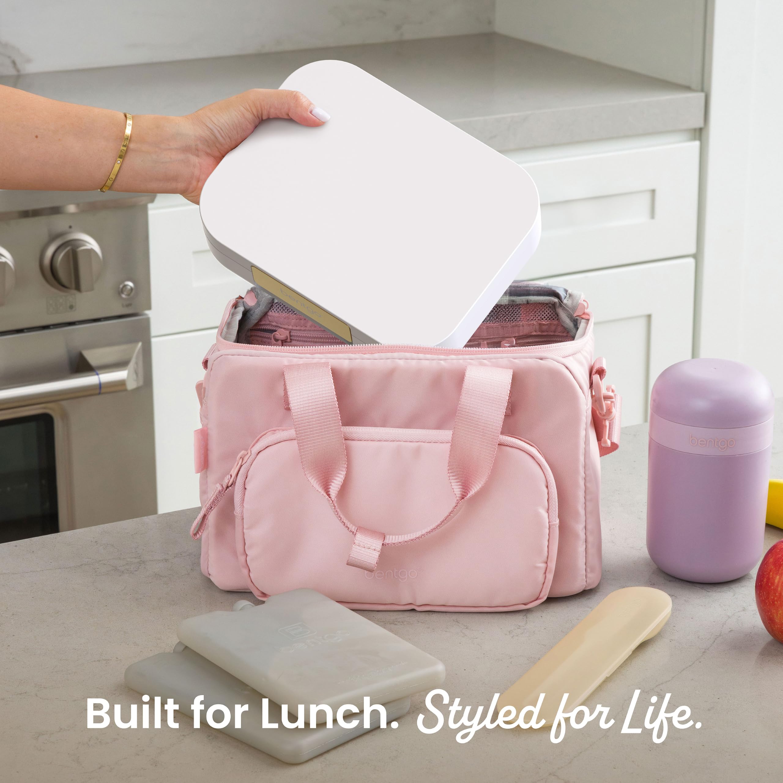 Bentgo modern in-use at office desk illustrating convenient everyday lunch benefit