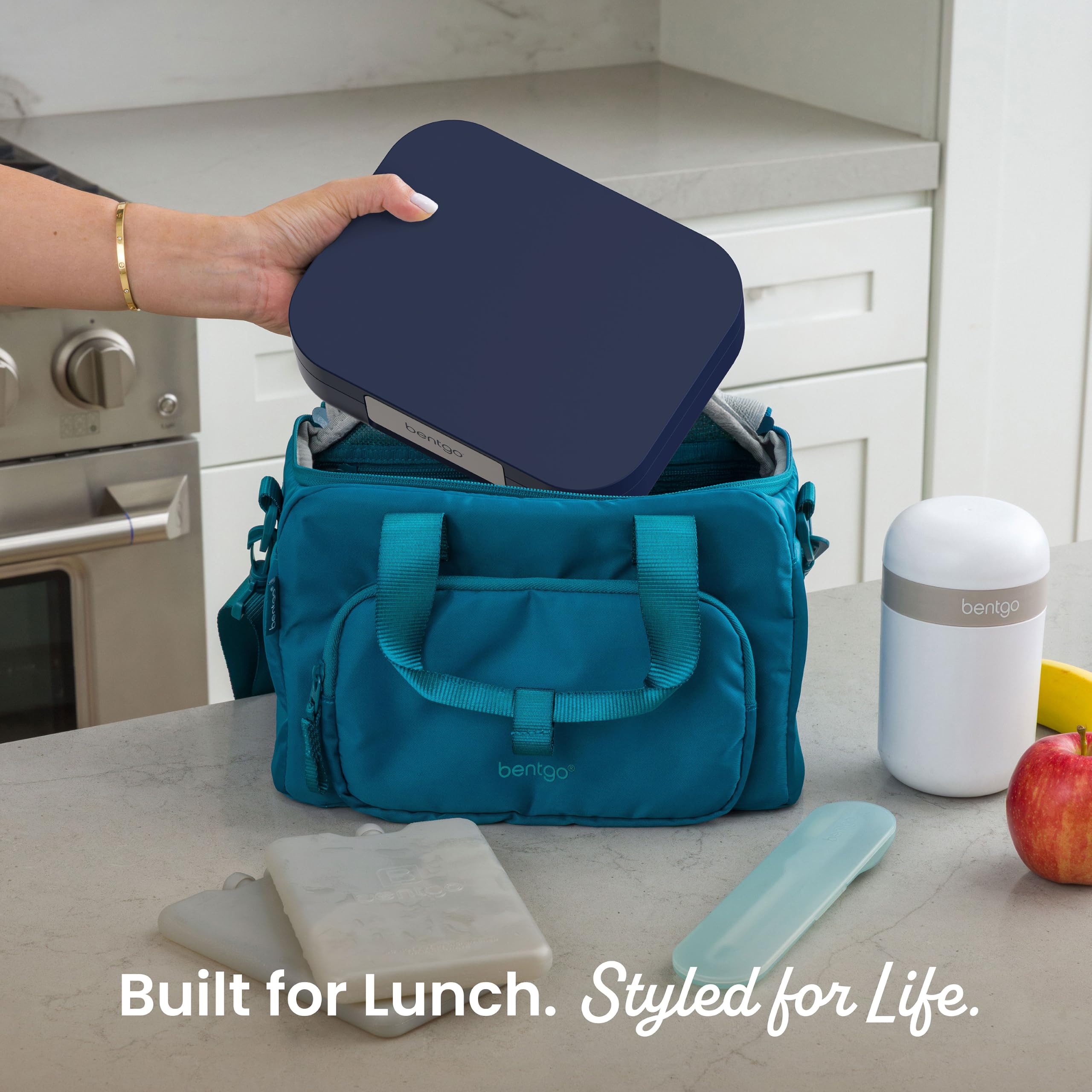 Bentgo two-tone matte texture emphasizing stylish finish and grip benefit