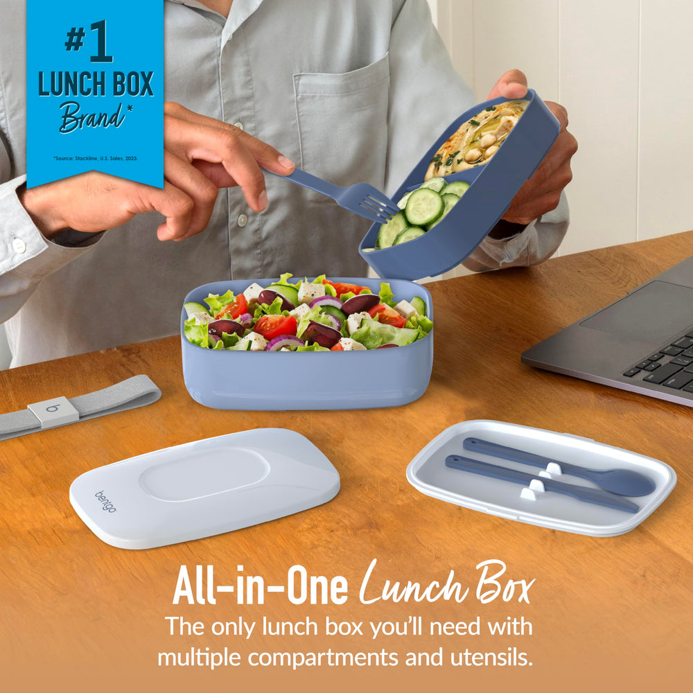 Bentgo open top showing three compartments for organized meals benefit