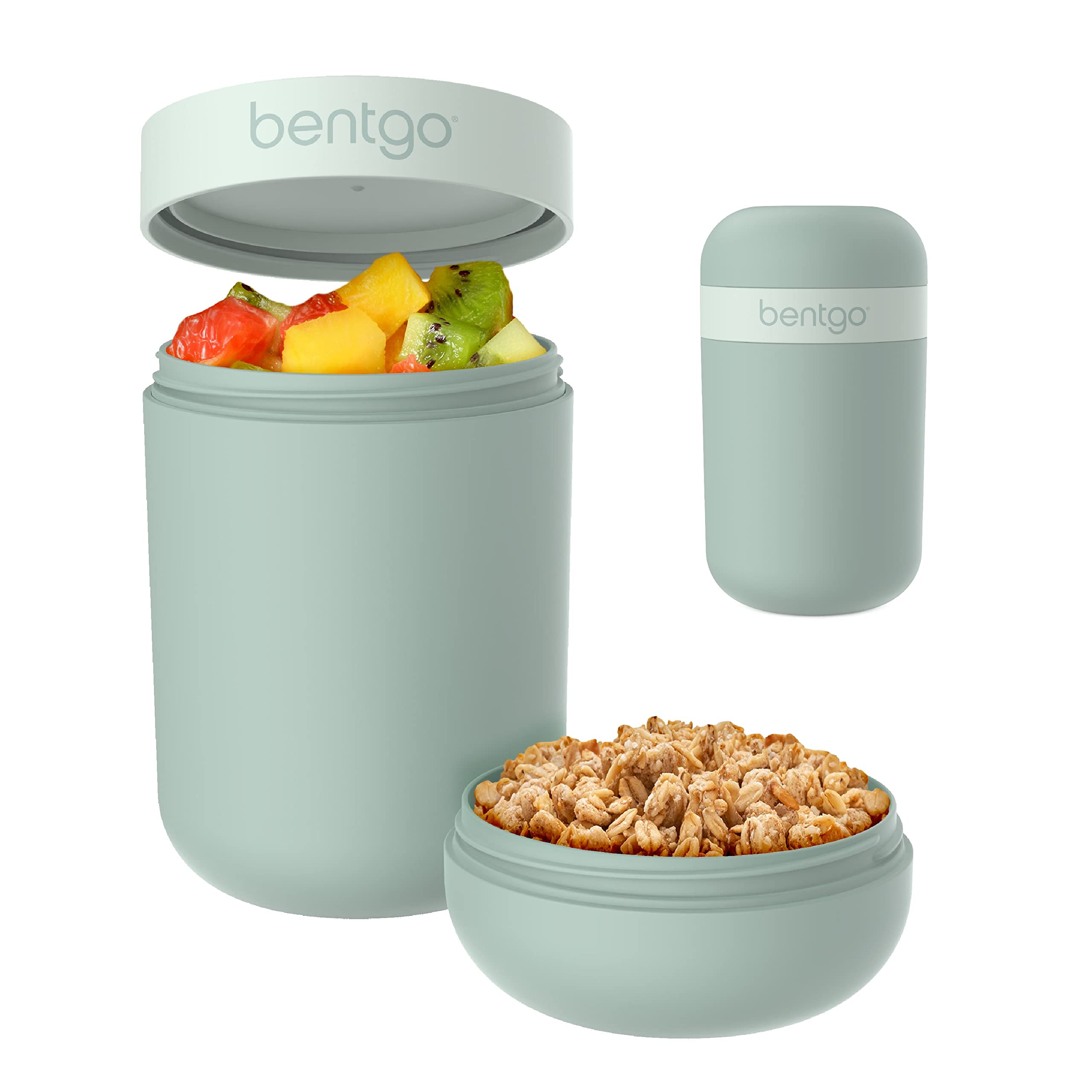 Bentgo front view of snack cup showing compact, leak-resistant design