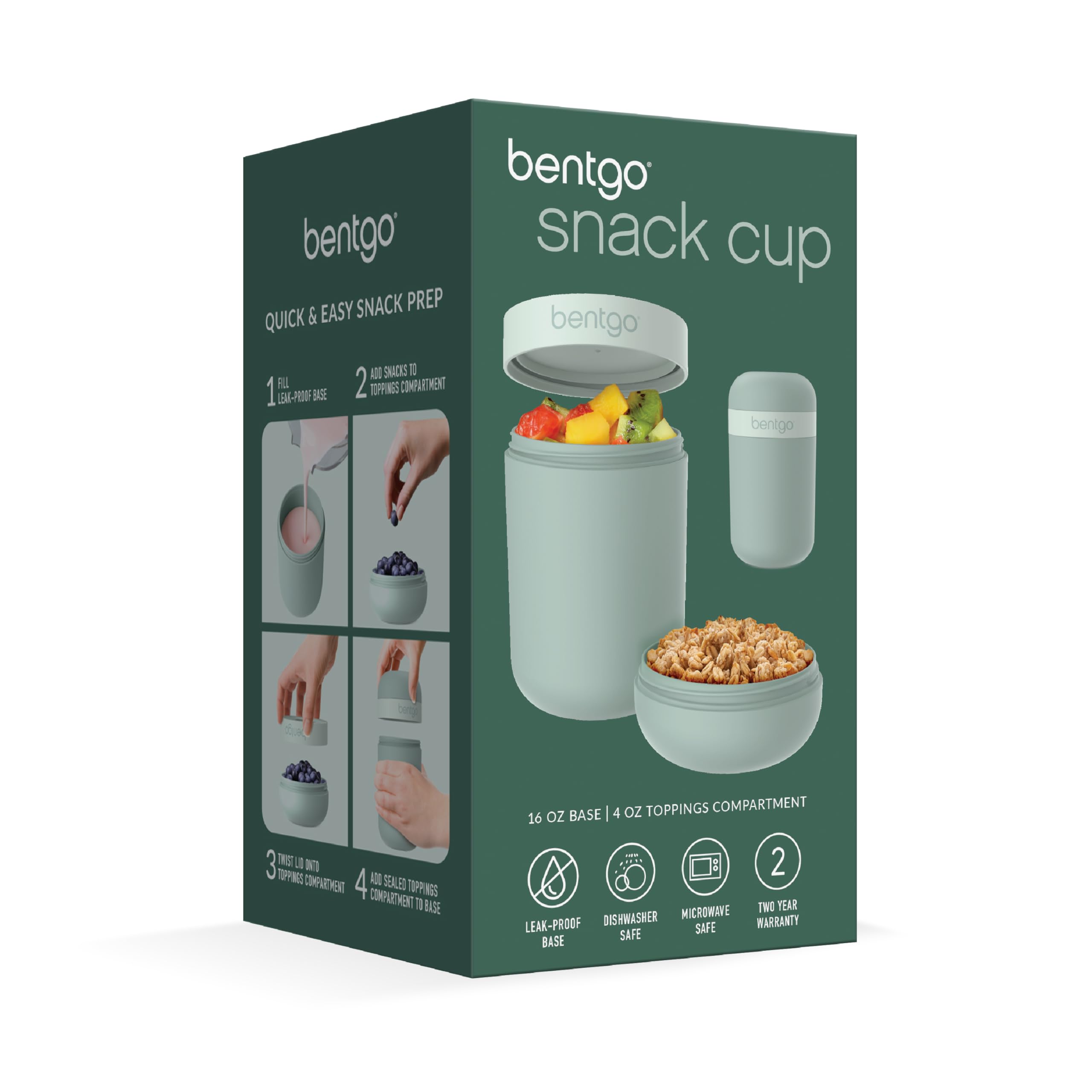 Bentgo matte two-toned colors on snack cup showing stylish sustainability