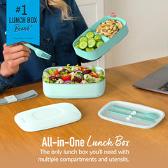 Bentgo open top revealing three compartments for organized meals benefit