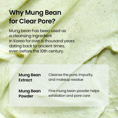 beplain mung beans ingredient display showing natural purifying origin and soothing benefit