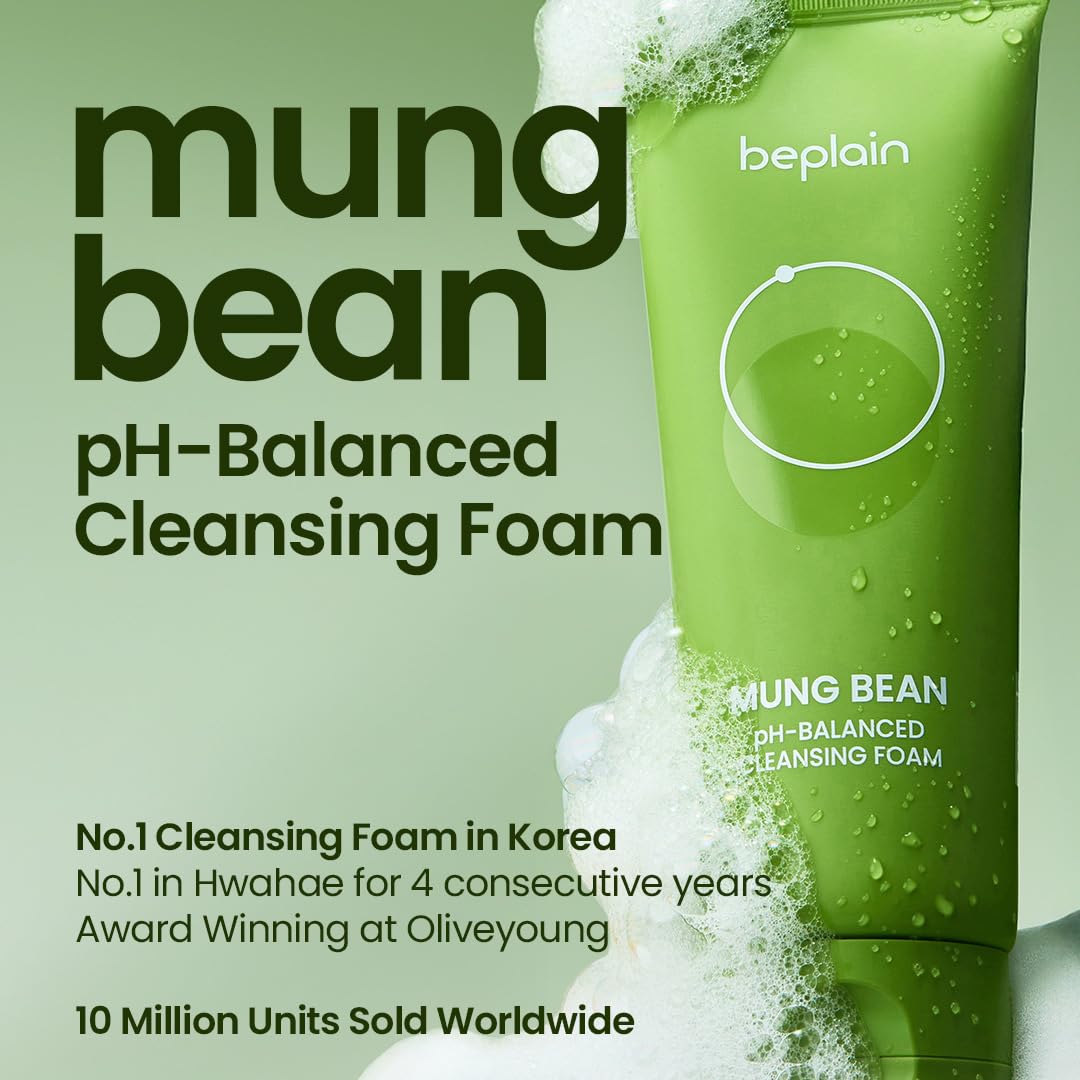 beplain foam dispensed from pump demonstrating rich lather for gentle cleansing
