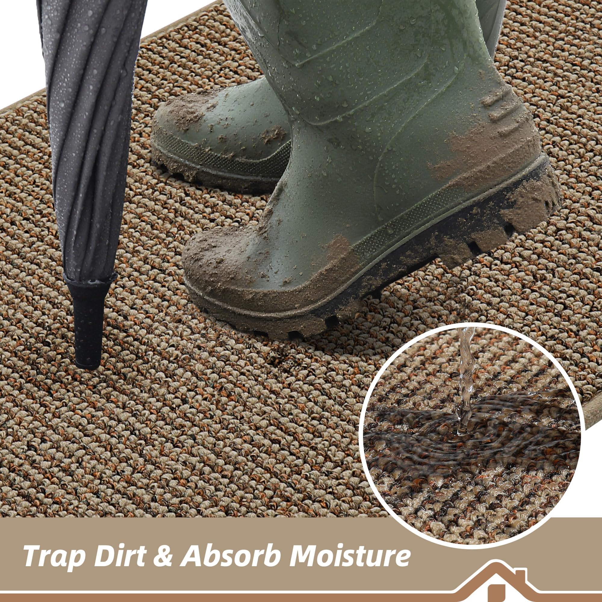 BEQHAUSE TPR non-slip backing visible to prevent shifting and protect floors