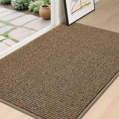 BEQHAUSE front view beige door mat shows clean entry appearance and protection