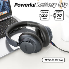 BERIBES earcup closeup with protein leather pad for all-day comfort