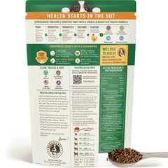 Bernie's bowl topped with supplement demonstrating easy mixing benefit